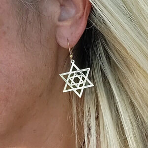 🔥LAST PAIR🔥 STAR OF DAVID DROP EARRINGS